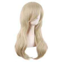 D24 Inch/60 Cm Side Bangs Stylish Long Great Wavy Curly Cosplay Party Wig Blonde - 金髮女郎 - 查看 2