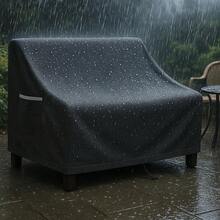 Outdoor Waterproof Patio Chair Covers, 33W X 35D X 36H Inches Weather Resistant Furniture Cover Heavy Duty 600D Oxford 2-Pack, Beige And Brown