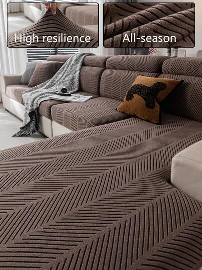1pc Dual-Color High Elastic Sofa Cover, Minimalist Pet-Friendly Anti-Dirty Durable, Machine Washable For All Seasons, Autumn/Winter, Holiday Home Decor Sofa Protector, Fits 1/2/3/4 Seater L-Shaped Sofa Backrest