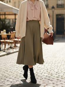 French Pointed Toe Elastic Slim Fit Chunky Heel Mid-Heel Suede Ankle Boots, Slim Fit & Flattering, Suitable For Autumn - Black - View 2