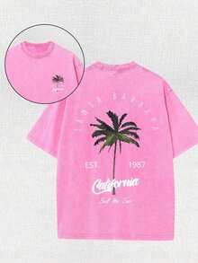 Summer TopsWomen's Nurse Print T-Shirt - Themed Design, Short-Sleeved, Round-Neck, Loose-Fitting Top, Breathable And Machine Washable, In A Bright Tur - 玫紅色 - 查看 11