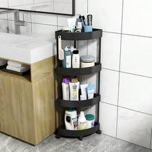 Rafturi de colț cu 3/4/5 niveluri, suport pentru haine din plastic impermeabil și rezistent la rugină, organizator de rafturi pentru pantofi pentru bucătărie și living, alb/negru