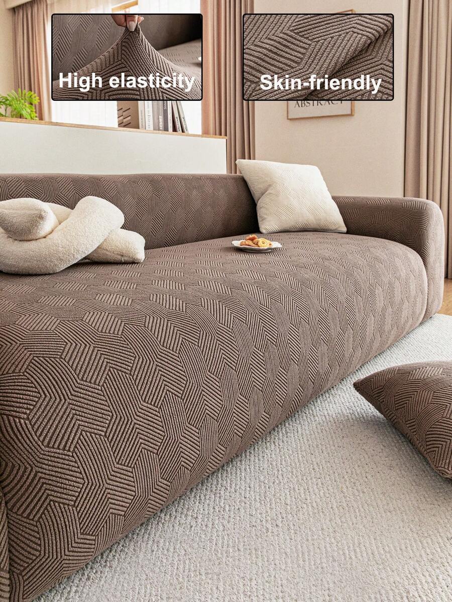 1 Vỏ bọc ghế sofa vải nhung 3D, Vỏ bọc ghế sofa bọc toàn bộ đa năng, Thiết kế họa tiết hình học màu trơn, Thân thiện với thú cưng, Chống trượt, Chống trầy xước, Bảo vệ ghế sofa, Vỏ bọc ghế sofa trang trí ngày lễ, Độ đàn hồi cao, Vỏ bọc ghế sofa toàn diện, Phù hợp với 1/2/3/4 chỗ ngồi - Màu Khaki - Xem 1