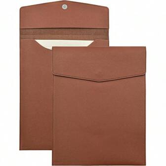 A4 Size Professional Document Folder With Magnetic Closure - Brown, Sturdy Closure For Office, Legal Documents, Home Or Travel Use - Durable Daily Use File Folder, Fashionable Design, Smooth Texture, Home Filing System, Stylish Storage Box, High-Quality Material, Corporate Use