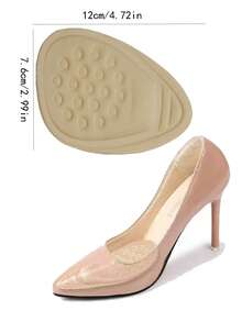 3 Pairs - 5D Soft Memory Foam Cushion Insoles, Anti-Slip High Heel Forefoot Pads - Sweat-Absorbent & Breathable - Half Size Up Inserts - Suitable For Pointed Toe High Heels - Non-Fatiguing Insoles, Solid Color Basic Style, Suitable For Commuting, Office, Wedding, Party, Holiday, All Seasons - Hai màu - Xem 2