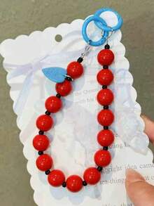 1pc Colorful Dopamine Beaded Keychain/Bag Charm, Multi-Functional DIY Decoration