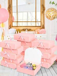 10 piezas Caja de regalo de papel con cinta de satén (10.6x7.8x3.15 pulgadas) - Boda, Cumpleaños | Empaque de regalo multicolor para propuestas, aniversario - Multicolor - Ver 8
