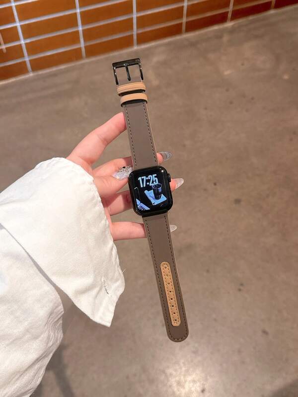 The Minimalist Premium Leather Strap Is Compatible With Apple Watch Straps 11/10/8/9/7/6/5/4/3/2/1 Series, And Is Compatible With Apple Watch Ultra 40mm/44mm/41mm/45mm/49mm/42mm/38mm Women's Fashion Strap Accessories. Wearing It Is Neither Stuffy Nor Comfortable, Very Suitable For The Wrist