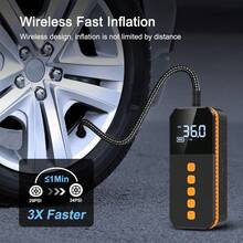 Tire Inflator, Portable Car Air Compressor, Rechargeable Air Pump. Tire Pump With Digital Pressure Gauge And LED Light, Equipped With 2*1500mAh Lithium-Ion Batteries. Suitable For Cars, Motorcycles, Bicycles, Sports Balls. Car Accessories/Gift.