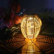 1PC Solar Bamboo Lantern,Solar Lantern Outdoor Waterproof Solar Light Forutdoor Hanging Solar Light Outdoor Solar Light Decoration Forarden,Yard,Patio,Porch,Trees,Lawn,Path,Retro And Exquisite,Metal,European-Style Wrought-Iron Decorative Hanging Ornaments.They Are In A Baroque Style And Serve As Decorative Hanging Pieces,Wall Decor,Room Decor,Home Decor,Fall Decor