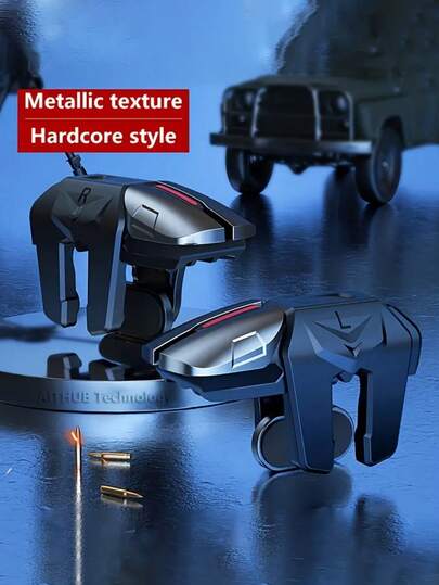 Mobile Shooting Button Controller, Dual Button Design, Flexible Six-Finger Operation - Smoother And More Sensitive, Mobile Game Controller, Mobile Game Gamepad, Mobile Game Trigger, Mobile Controller, Mobile Game Controller, Mobile Game Controller, Game Controller, Mobile Game Controller, Tablet Game Controller, Mobile Game Controller, Finger Operation Assistant, Dual Button Controller