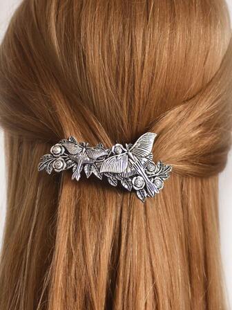 1 pieza Clip para el cabello de estilo vikingo para mujer, accesorio para el cabello con diseños de mariposa y murciélago de estilo gótico y bruja, clip de cabello elegante y versátil, pinza para el cabello, diadema, apto para uso diario, lavado, peinado, fiestas, eventos, escuela, Día de San Valentín