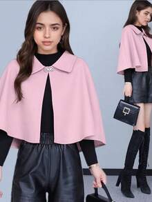 1 件优雅新娘婚礼披肩/文艺复兴博览会宽松斗篷羊毛短斗篷配水钻纽扣，女士万圣节服装外套/埃及艳后服装配饰，适合歌舞表演、滑稽派对、宴会，多种颜色可选 - 彩色 - 查看 3