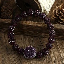 1pc New Fashionable Luxury Bohemian Style 10mm Bling Bling 6-Layer Clay Rhinestone Beaded Bracelet, Detachable Clay Rhinestone Clasp, Gift For Women