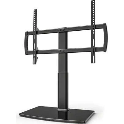 Universal Tabletop TV Stand With Wall Mount For 32 To 70 Inch 4 Level Height Adjustable, Heavy Duty Tempered Glass Base, Holds Up To 110lbs Screens, HT03B-002,23195672