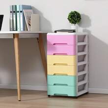 Novelinks Plastic Drawers Storage Organizer With Caster Wheels, Storage Cabinet With 6 Drawers Dresser Organizers And Storage For Living Room, Bedroom, Dormitory, Classroom,Office,Colorful