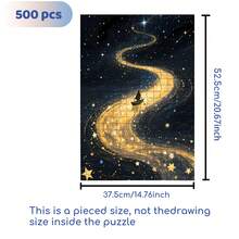 ZITBEL A Sky Full Of Stars 500pcs/1000pcs Jigsaw Puzzle, Scratch-Resistant, Interactive Family Game & Brain-Boosting DIY Decor, Perfect For Halloween, Christmas & New Year Gifts, Family Puzzle Game - 500 chiếc - Xem 6