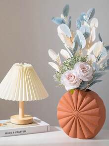 Sunflower Brick Red Vase Light Luxury Retro Model Room Living Room Decoration Hydroponic Dried Flower Insertion Living Room Dried Flower Insertion TV Cabinet Decoration Flower Arrangement Sunflower Ornament Flower Modern Minimalist Creative Vase Home Office Desk Room Table Decoration Flower Arrangement - Brick Red - View 4