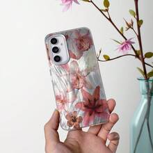 Flower 1pc Vintage Floral Red & White Transparent Full Coverage Shockproof Phone Case, Compatible With Samsung/Compatible With OPPO/Compatible With VIVO/Compatible With Honor/Compatible With Redmi/Transsion Phones - Multicolor - View 4