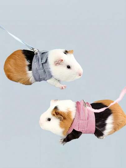 1 szt. Smycz na ubrania dla małych zwierząt w kratkę, wiosenno-letnia, wygodna, dwunożna, norka, królik, jeż, smycz na klatkę piersiową