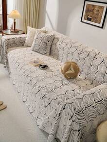 1 Stück Blatt Muster Plüsch Sofadecke, warm und dick, weich und bequem Sofaüberwurf für Heimdekoration, geeignet für Sofa, Büro, Bett, Zimmer, Studentenwohnheim, maschinenwaschbar