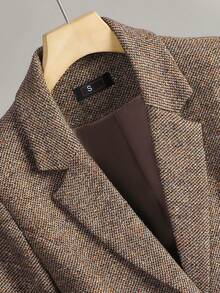 女士优质羊毛混纺西装外套，休闲优雅女士套装，厚实设计，2025 年秋冬新品