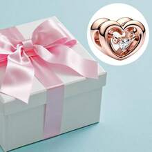 Jewelry Movie Heros Character Charms Women Bracelets And In 925 Sterling Silver,Mother's Day Birthday - 玫瑰金璀璨心形浮石吊墜 - 查看 5
