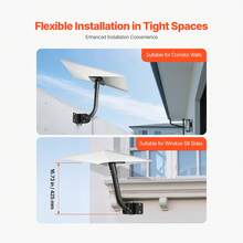 Starlink Gen 3 Mount, Adjustable Angle Wall Mounting Standard Gen 3 Pipe Kit, Heavy-Duty Steel Long Starlink Pole Adapter, Compatible With Gen3 And V3, Easy To Assembly, Black - Bộ chuyển đổi cực dài - Xem 6