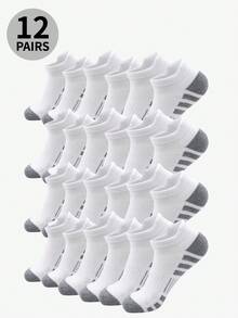 1/6 双男士运动跑步袜，加垫踝袜，低帮休闲运动袜，带袜带，男女通用