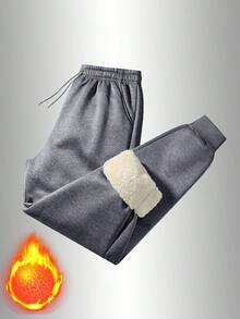 男士冬季休闲保暖加厚裤，时尚运动健身健身房徒步拳击跑步骑行慢跑长裤