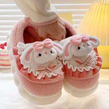 2025 Nuevas pantuflas cómodas y sencillas para mujer con forro de peluche de conejo de dibujos animados, para interiores y exteriores - Rosa Fucsia - Ver 2