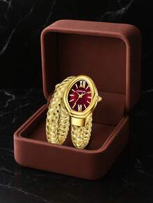 1 pieza Reloj de cuarzo de lujo vintage para mujer con diseño de cabeza de serpiente, de alta moda - Unitalla - Ver 13