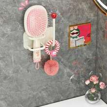 1pc Creative Wall Mounted Bathroom Suction Cup Hooks, Self Adhesive No-Punch Storage Rack, Hair Dryer Holder, Dopamine Hair Rope Clip Storage Rack, Hair Accessories Hanging Wall Hooks, , Living Room Bedroom Storage Hooks, Wall Decorations Without Marks, Multifunctional Hooks Accessories For Jewellery,,Necklaces And Strings,Hooks For Doors, , Hat Hooks, Shower Hooks