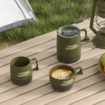 1pc Water Cup, Coffee Cup, Casual Cup, Tea Cup Suitable For Home Kitchen, Couple Picnic, Outdoor Camping Picnic