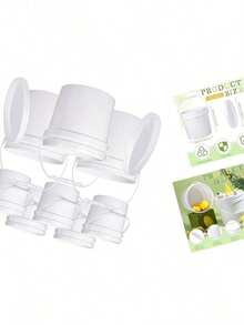 Leinuosen 8 Pcs Plastic Bucket With Handle And Lid Durable Heavy Duty Food  Bucket Pail Container For Multipurpose Storage Paint Art Crafts Projects,(1 Gallon,White)