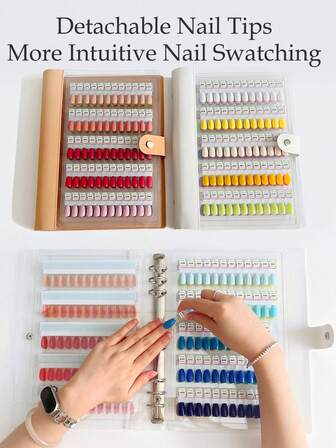 1pc Magnetic Acrylic Color Card Album, Nail Polish Display Swatch Card, Nail Art Manicure Sample Tool