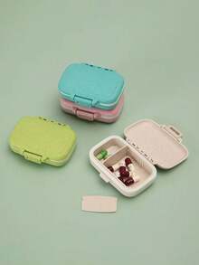 1 pieza Caja de pastillas portátil mini - Estuche de pastillas de 3 compartimentos, pastillero semanal, dispensador de medicamentos - Multicolor - Ver 4