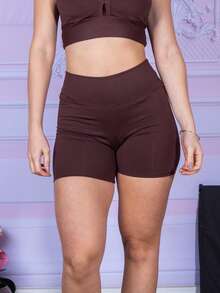 Women's Gym Shorts Fitness Or Everyday Shorts - 鏽棕色 - 查看 1
