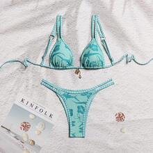 Women's Bikini Beach Wear Larger Women's Beach Swimsuits Holiday, Beach, Party, Sophisticated, Pool,LARA VIVA - 薄荷綠 - 查看 5