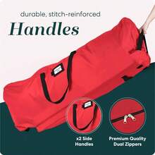 , Bolsa De Almacenamiento De rbol Rodante Para rbol Navideo Artificial De 9 Pies. Bolsa con Cierre. Protege el polvo, los insectos y la humedad. VERDE - Rojo - + 7.5 ft. - Ver 7