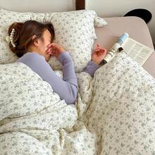 Muslin Duvet Cover With Ruffled Edges, 1 Piece Cotton Comforter Cover 47X59'', Pattern 2-Layer Gauze Bedding, No Quilt Or Pillowcases, Bedroom Essential - 光榮,驕傲 - 查看 4