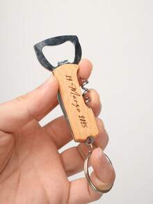 1/10/15/30 Pcs Personalized Custom Wooden Keychain Gift, Engraved Beer Bottle Opener Pendant, Halloween Applicable, Wedding Gift For Best Man, Colorful,Cute,Adorable,Funny,Kawaii,Y2K,Stylish,Unisex,Casual,Custom,Personalized,Unique,Customized,Ideal Gifts For Him,Ideal Gifts For Her,Her,Boyfriend,Girlfriend,Family,Friends,Customized Keychains & Accessories - Multicolor - View 8