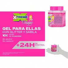 Gel para Cabello de 200g, Fijador con Glitter y Ábila, Sin Alcohol - Ideal para Princesas - Multicolor - Ver 2
