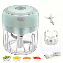 Electric Mini Garlic Puree Machine, Portable Mini Meat Puree Machine, Electric Food Processing Machine, Garlic Chopper, Onion Vegetable Chopper, 8.45-Ounce Mini Food Machine, Press Machine Suitable For Chili Meat Spice Chopper, Blender