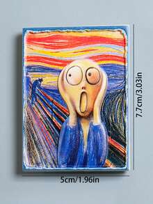 1 pieza Figura de niña con estilo de pintura linda de Van Gogh, imán de nevera de resina, pegatina magnética para decoración del hogar