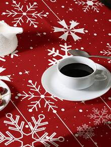 1 pièce Nappe imprimée avec motif de Noël, nappe de table en polyester moderne rectangulaire/ronde imperméable avec impression numérique. Convient pour le salon, la maison, la table de salle à manger extérieure, la petite table ronde