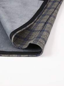 1 件圣诞礼物男士法兰绒保暖衬衫，休闲格子长袖加厚保暖衬里衬衫，带口袋，适合秋冬季 - 淺灰色 - 查看 6