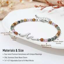 TONY & SANDY Friend Gifts Women, Sister, Friendship Bracelets, Wave Bracelet, Best Friend Birthday Gifts Women, Bestie Bracelets, Stocking Stuffers Woman - Wife - 查看 2