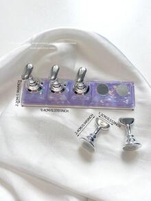 亚克力极光彩虹色矩形钻石形状美甲展示架，树脂水晶珠水钻复古韩国花朵激光 DIY 家居和户外女士母亲姐妹妻子女友婚礼美甲沙龙美容情人节使用