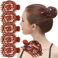 RC ROCHE 6 Pcs Hair Bun Maker Clip For Women Updo Holder Ballet French Claws Bird Nest Pieces Tools Accessories Plastic Shell Round Dome, Large Brownhalloween - (大)經典 - 查看 10